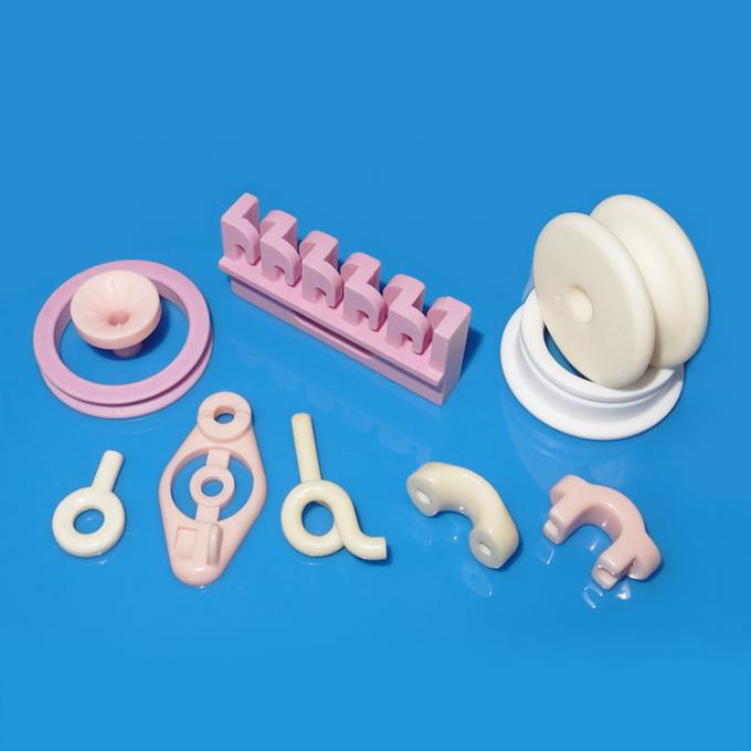 Diamond Polished Ceramic Wire Guides Components Pink Color Durable