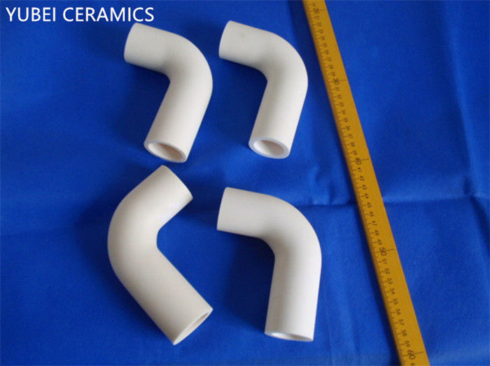 90° Al2O3 Alumina Ceramic Elbow , Wear Resistant Industrial Special Ceramics