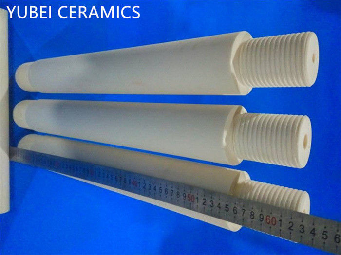 Ivory Electrical Ceramic Rods 3.85g/cm3 Insulating Alumina Threaded Ceramic Rods