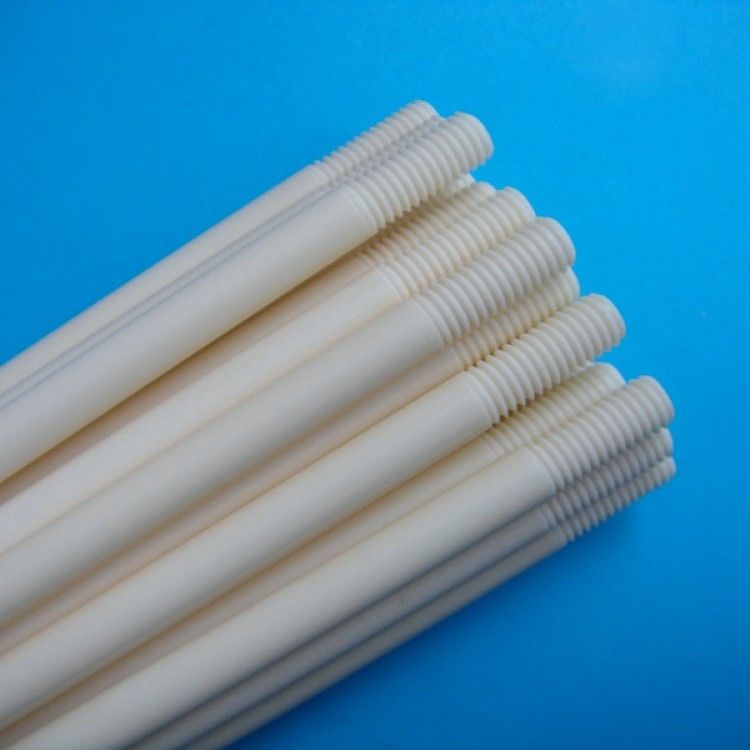 Small Threaded Ceramic Rod , Zirconium Dioxide Ceramic Pure White Color