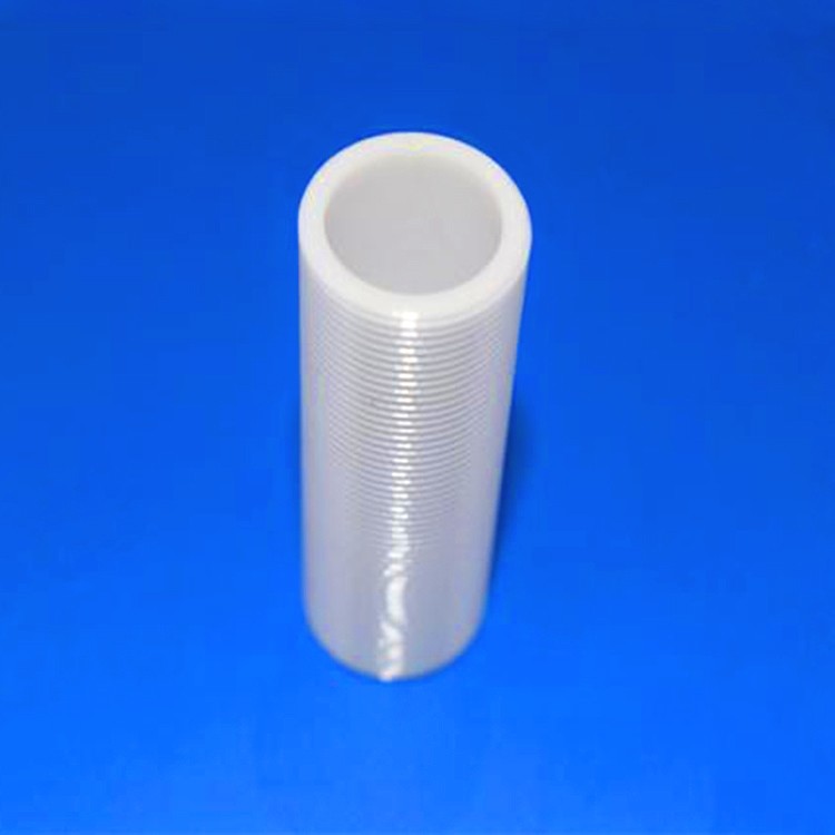 Threaded Zirconia Ceramic Tubes Ultrafine White 150mm Outer Diameter