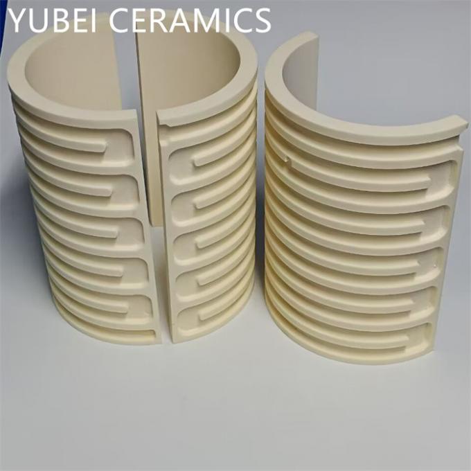 99% Alumina Electrical Insulating Threaded Ceramic Tube Half Round